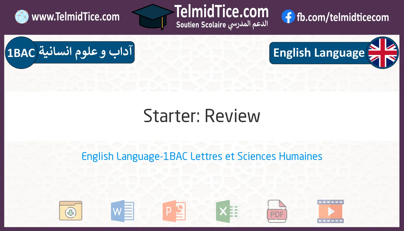 1bac-lettres-hum-s1-b-Starter:-Review